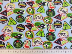 Jersey Palm Springs, hellblau/bunt