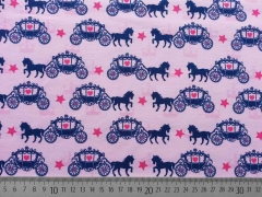 Jersey Pferd mit Kutsche & Sternen, rosa