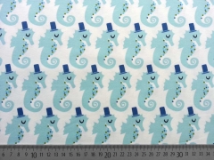 Jersey Seepferde, weiss/eisblau