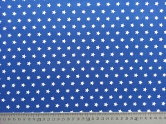 Jersey Sterne 0,9 cm-wei� auf kobalt blau