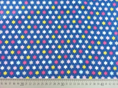 Jersey Paisley & Stars Sterne bunt auf blau