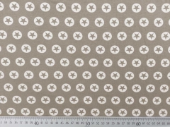 Jersey Stern im Kreis 1,7 cm -weiss / taupe