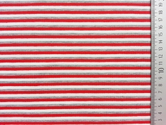 Jersey Streifen 4mm, grau/rot/wei�