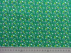 Jersey in gr�n mit bunten Tropfen in pink,weiss, lime