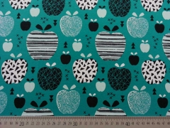 RESTST�CK 48 cm Jersey gemusterte �pfel, petrol