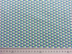 Jersey Quadrate - blau/gr�n/grau