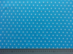 Jersey Sterne 0,9 cm-wei� auf t�rkis