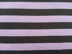 Streifenjersey 1cm breit- schokobraun & rosa