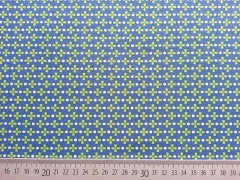 Baumwolle Kreuzbl�mchen, hellgr�n auf petrol