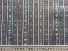 RESTST�CK 22 CM Baumwollstoff Bord�re & Streifen, dunkelmint auf grau