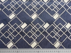 bestickter Jeans Quadrate, cremewei� dunkelblau