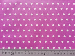 beschichtete Baumwolle Punkte 6mm, wei� erika