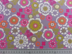 Lillestoff Biomalve Blumen, bunt auf grau