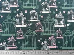 RESTST�CK 64 cm Lillestoff Bio-Jersey Birdcage Vogelk�fig, petrol