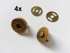 4 Magnetkn�pfe rund 18 mm f�r Taschen, messing