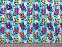 RESTST�CK 88 cm Baumwollstoff Streifen Blumen Hamburger Liebe, t�rkis