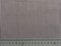 Baumwollstoff Mini Streifen - braun/wei�