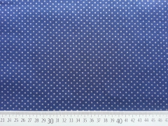 Baumwollstoff Punkte 2mm, grau auf dunkelblau