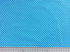Jersey Punkte 2mm - wei� auf t�rkis