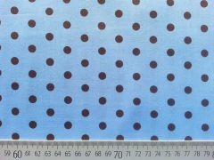 Punkte 0,6 cm,  braun auf hellblau