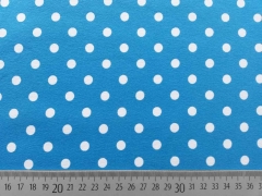 Jersey Punkte 0,8 cm - weiss auf himmelblau