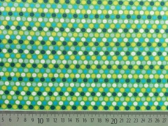 Punkte 0,7cm hellgr�n mit gelb, t�rkis, petrol