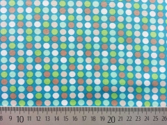 Punkte 0,7cm t�rkis mit hellgr�n, beige, braun