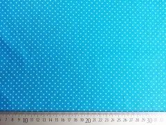 Popelin P�nktchen, t�rkis-wei�