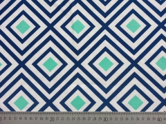 Robert Kaufman Canvas Geo Pop Lagoon, Quatdrate blau