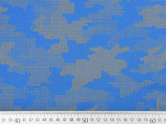 Softshell Stoff Camouflage reflektierend, silbergrau himmelblau