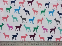 Jersey Rehe - weiss bunt