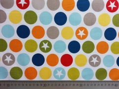 Riley Blake Military Max - bunte Punkte auf wei�