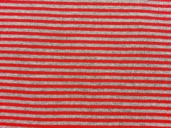 Ringelb�ndchen, Feinripp - rot/grau melange