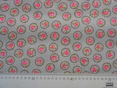 Baumwolle Rosen im Rankenkreis, pink beige