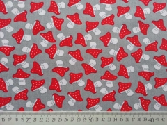 RESTST�CK 83 cm Feincord rote Pilze Stenzo, grau