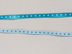 Sternchenband 7mm-hellt�rkis (aqua)/weiss