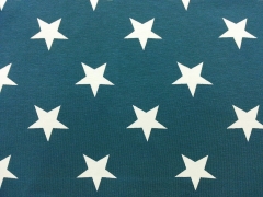 Jersey Vicente Sterne 4,5 cm, wei� auf petrol