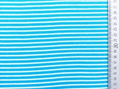 Ringelb�ndchen, Feinripp - t�rkis/weiss