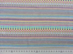 RESTST�CK 45 cm Stenzo Jacquard Strick mit Inkamuster-lila t�rkis