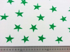 Sweat Sterne 3,5 cm , gr�n auf weiss