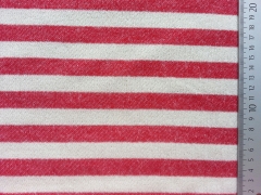 French Terry Sweat Streifen 2cm, rot/ecrue melange