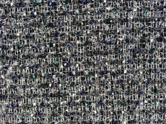 Strickstoff-Boucle Fransenlook, petrol schwarz