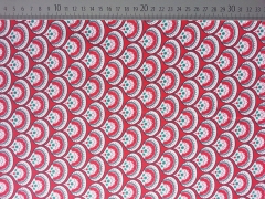 Baumwollstoff Tante Ema Tropfen, rot gr�n wei�