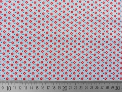 Baumwollstoff Rauten - grau rot