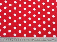 Viskose Jersey Punkte (1,3cm), wei� rot