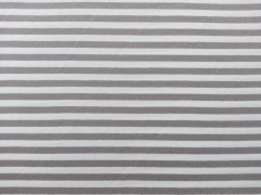 Viskosejersey Streifen 0,8 cm, weiss/grau
