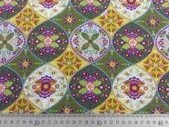 Viskose Radiance- khaki/gelb/beere