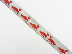 Webband 2cm F�chse, rostbraun/natur