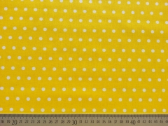beschichtete Baumwolle Punkte 6mm, wei� gelb