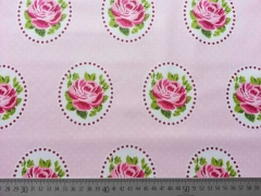 beschichtete Baumwolle Rosen Ornamente, rosa